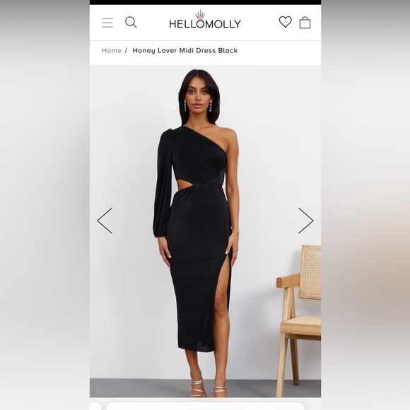 Holly Molly- HONEY LOVER MIDI DRESS BLACK - Picture 1 of 5